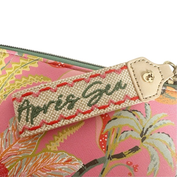 SPARTINA 449 Apres Sea Bag in Queenie Tropical Pink Pattern Embroidered Zipper - Picture 4 of 8